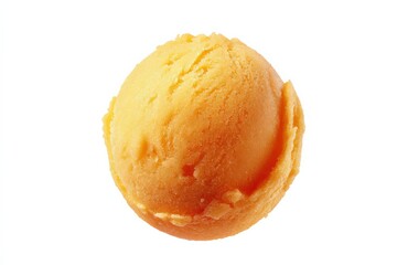 A single scoop of creamy, golden sorbet, perfect for a summer treat!