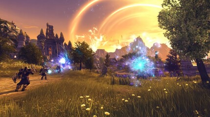 Fantasy world battle scene