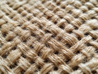 Fototapeta premium Close-up View of Natural Fiber Weave Texture in Earthy Tones