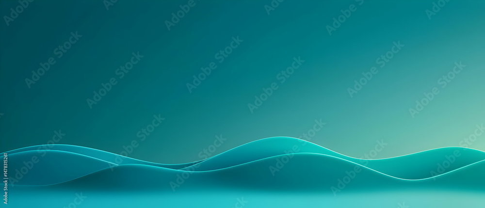 Poster abstract teal background with wave pattern design