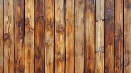 Fototapeta premium Natural Wooden Plank Wall with Rich Brown Tones and Texture Details