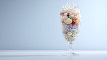 ジュエリーのようなパステルカラーのパフェ