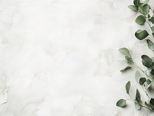 Light Grey Background With Eucalyptus Branches