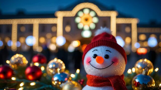 Nighttime videograph of Christmas lights around the Palace.