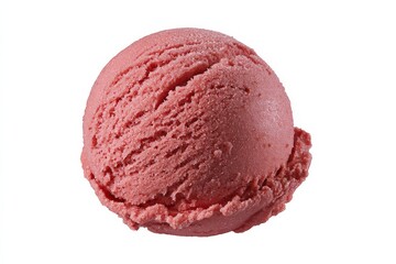 A single scoop of delicious pink ice cream. Refreshing and sweet!