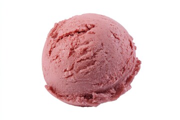 A single scoop of delicious pink ice cream, perfect for a hot summer day!
