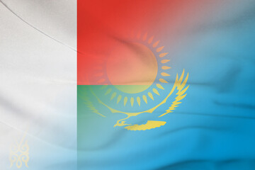 Madagascar and Kazakhstan national flag international negotiation KAZ MDG