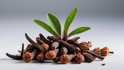Obraz premium Clove Bud with Leaves and Twigs