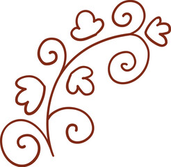 Henna tattoo doodle element on white background. Arabic ornate swirls element. Indian floral design for you