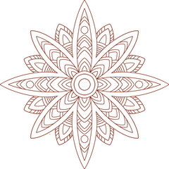 Henna tattoo doodle element on white background. Arabic ornate swirls element. Indian floral design for you