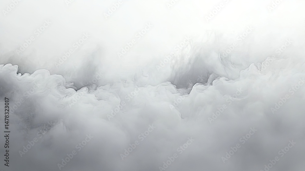Poster abstract grayscale cloudscape with soft lighting.