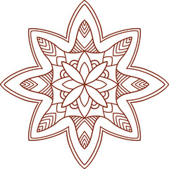 Henna tattoo doodle element on white background. Arabic ornate swirls element. Indian floral design for you