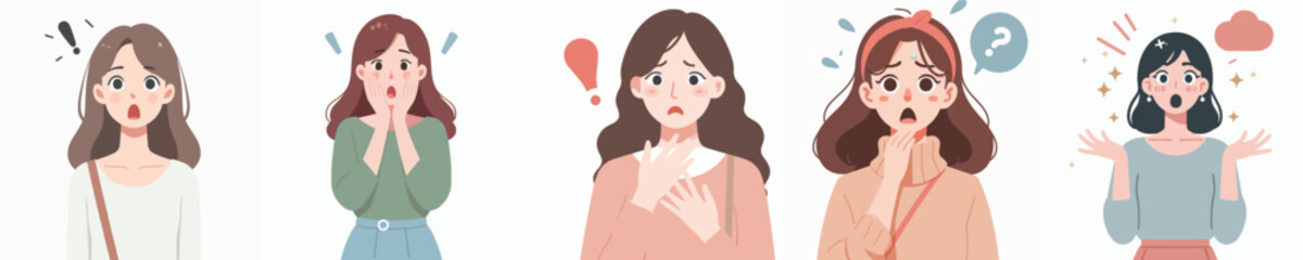 shocked woman character vector