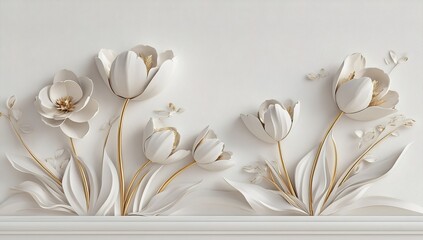 Elegant White Flowers With Golden Accents