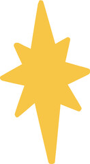 Different shooting stars, heart, circle amd sun with beautiful tails original artwork. Hand drawn star for your design illustration