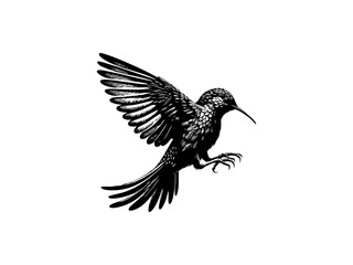 Fototapeta premium Bird Silhouette on Branch SVG Clipart 