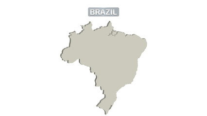 BRAZIL MAP 3 D