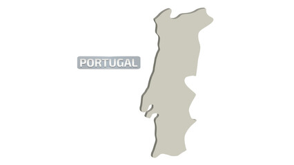 Fototapeta premium PORTUGAL MAP 3D