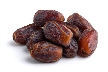Obraz premium A close-up shot of a pile of dates against a white background.