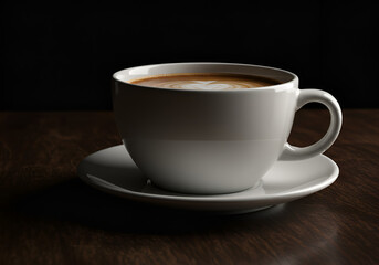 Fototapeta premium cup of coffee on black background