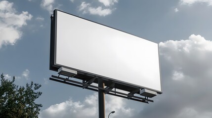 Fototapeta premium Blank Billboard Mockup Outdoor Advertising Sign