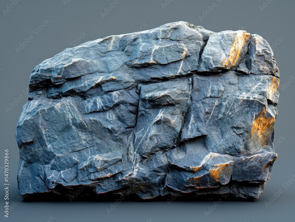 Aufkleber realistic textured rock with natural patterns on gray background