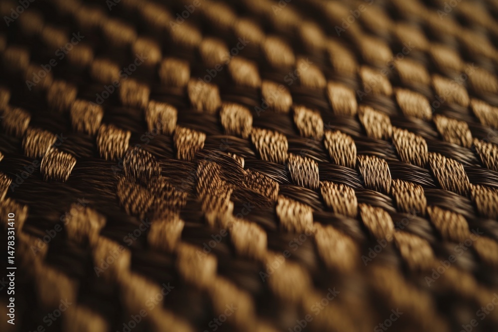 Poster close-up of intricate woven textures in natural material patterns