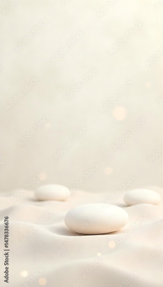 Aufkleber generative ai image of serene pebbles on soft cloth with ethereal glow