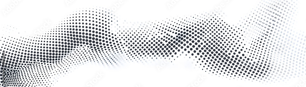 Aufkleber abstract halftone design with flowing forms.