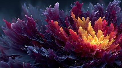 Obraz premium Fantasy style flower with molten glow high resolution picture