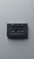 Obraz premium Generative AI Audio Cassette Tape on Neutral Gray Background minimal style
