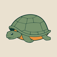 Green turtle curled into its shell, portraying a calm and peaceful moment in nature