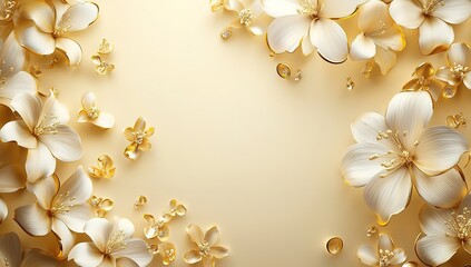 Elegant Floral Arrangement On Cream Background