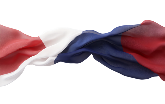 French flag in tricolor waving gracefully in the breeze, embodying the spirit of national pride and unity isolated on white background PNG