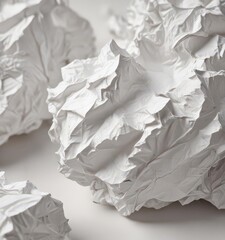 Obraz premium Close-up of crumpled white paper, showing fibrous texture, paper, paper texture background