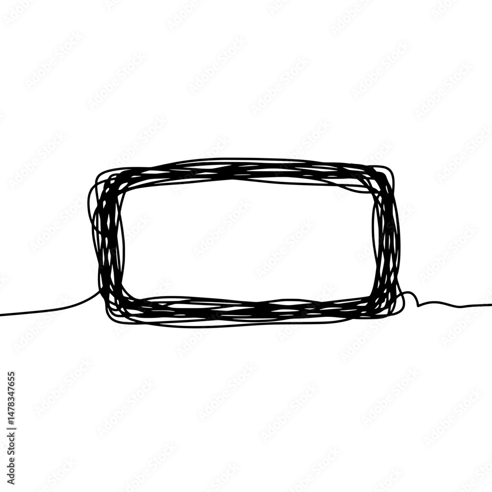 Aufkleber abstract scribble frame: a simple, elegant, and versatile scribble frame, perfect for adding a touch
