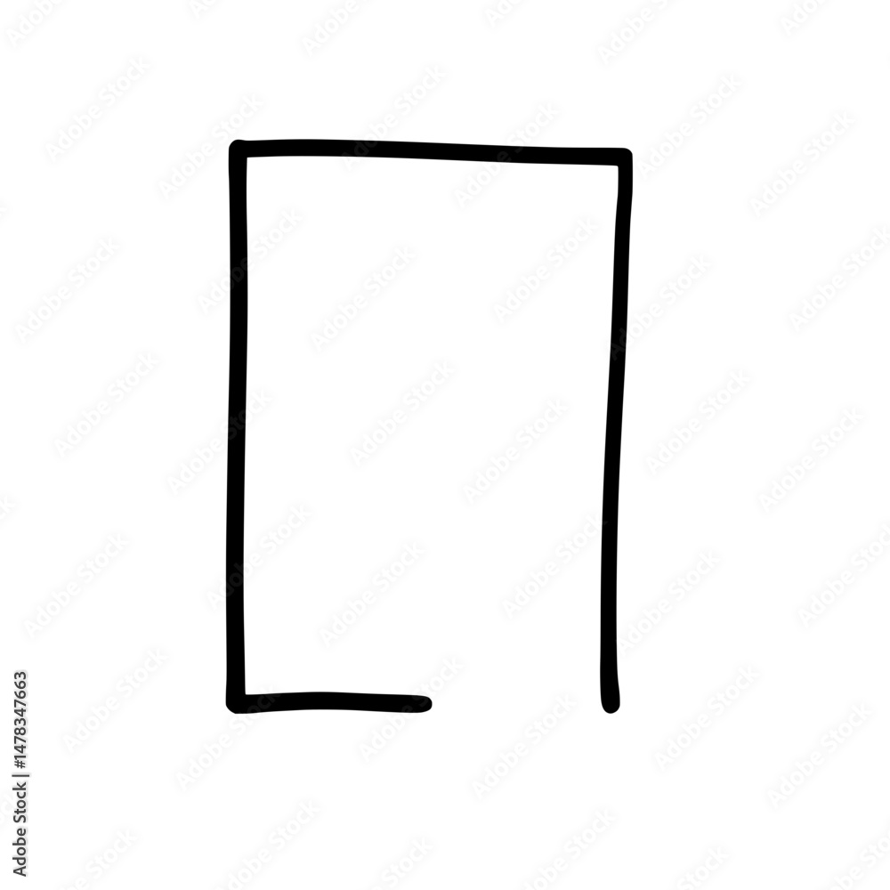 Aufkleber simple open frame illustration: a minimalist black open frame illustration, embodying simplicity and