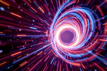 Cosmic Vortex: Dive into the mesmerizing core of a dynamic, colorful vortex, a vivid display of cosmic energy, perfect for any sci-fi or abstract concept.