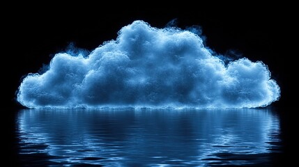 Glowing Cloud Reflection with Night Sky.