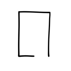 Simple Open Frame Illustration: A minimalist black open frame illustration, embodying simplicity and space, perfect for design integration. 