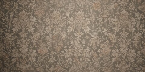 Fototapeta premium Muted tones, intricate damask floral wallpaper pattern, vintage, design, texture