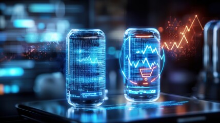 Data visualization event digital market infographic content virtual environment close-up view e-commerce insights