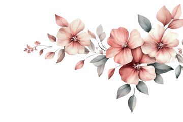 Watercolor Blossoms And Foliage Create a Delicate Floral Corner Design