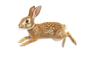 Wild Brown Hare Leaps Across Blackness With A Dash Of Spring Concept