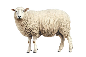 Close Up Image of a Woolly Sheep Against a Black Background