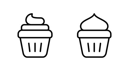 Cup cake icon vector. Cup cake sign and symbol