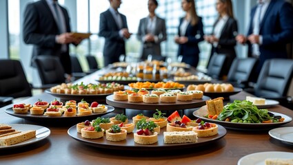 Obraz premium Catering delights at a professional business meeting