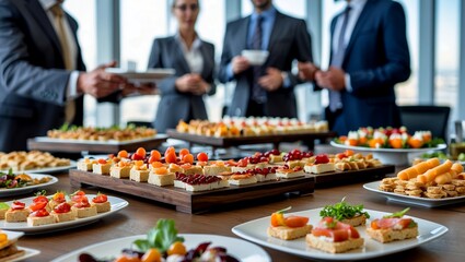 Catering delights at a busy office meeting