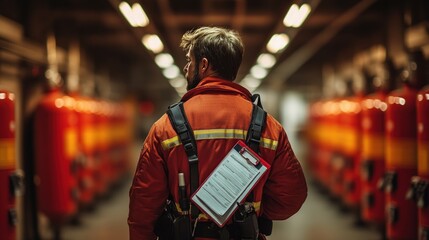 Obraz premium Worker in industrial facility