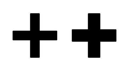 Plus icon vector. Add plus sign and symbol